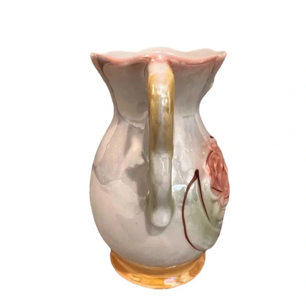 Vintage Brazilian Lusterware Iridescent Glaze Vase Made In‎ Brazil